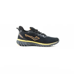 FirstWalk ART164 Running Shoes in Black Orange, Blue, and Yellow – Breathable, Cushioned & High-Performance.