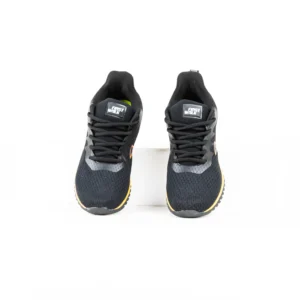 FirstWalk ART164 Running Shoes in Black Orange, Blue, and Yellow – Breathable, Cushioned & High-Performance.