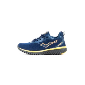 FirstWalk ART164 Running Shoes in Black Orange, Blue, and Yellow – Breathable, Cushioned & High-Performance.