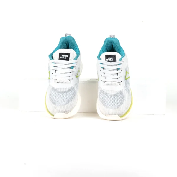 FirstWalk ART166 Men’s Running Shoes in White Parrot – Lightweight, Cushioned & Breathable.