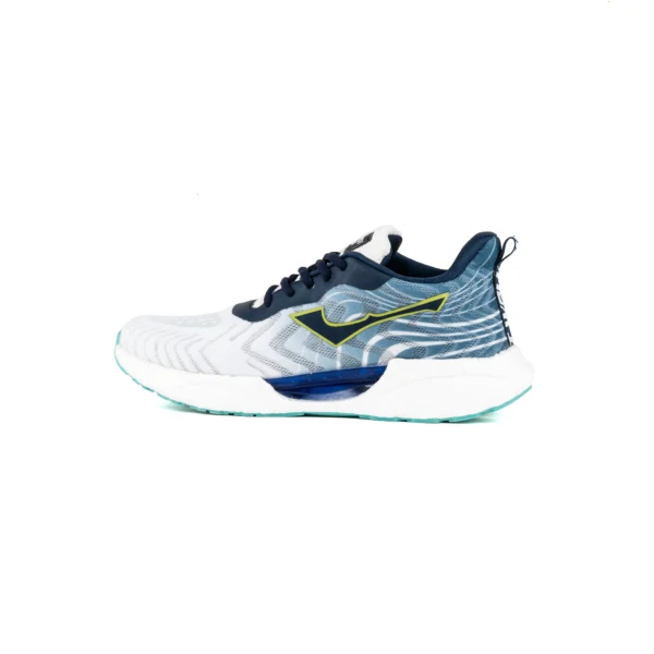 FirstWalk ART168 Men’s Running Shoes in White Sky Blue – Lightweight, Cushioned & High-Performance.