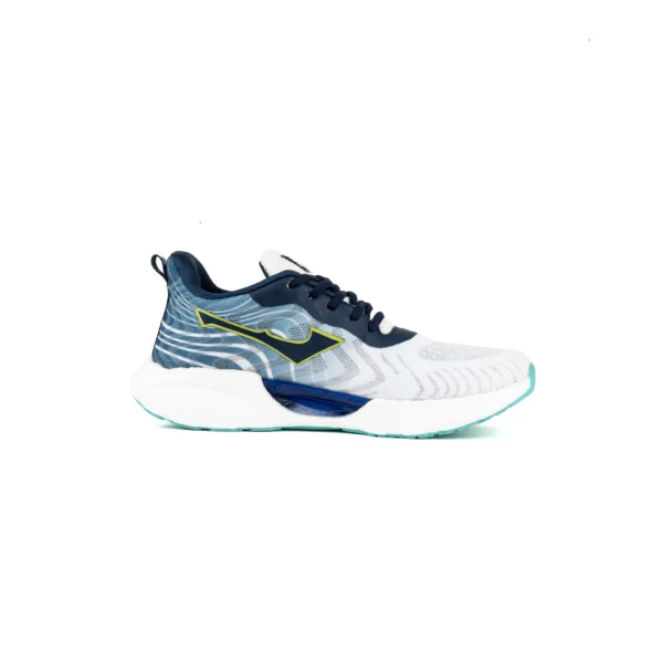 FirstWalk ART168 Men’s Running Shoes in White Sky Blue – Lightweight, Cushioned & High-Performance.