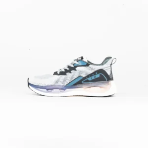 FirstWalk ART185 Men’s Running Shoes in White Grey – Lightweight, Cushioned & Breathable.