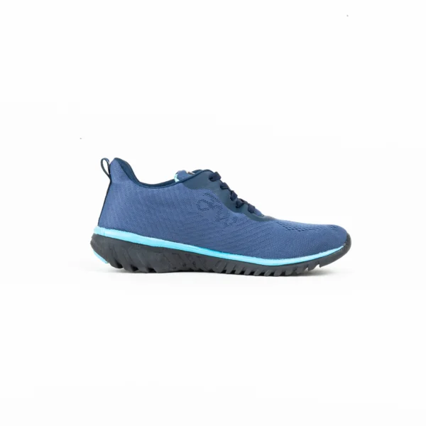 Front view of FirstWalk ART215 blue athletic shoes with mesh upper and lace-up closure.