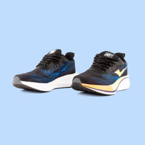 FirstWalk ART236 Men’s Running Shoes in Black, Blue, and Parrot – Premium Lace-Up Trainers